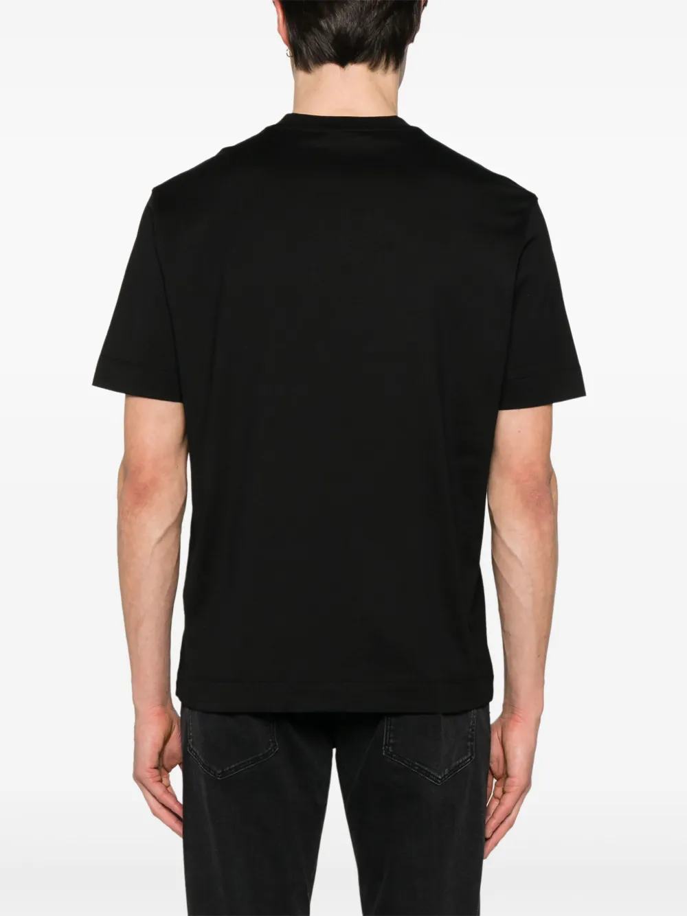 Emporio Armani Jersey T-shirt met Eagle-logoreliëf Zwart