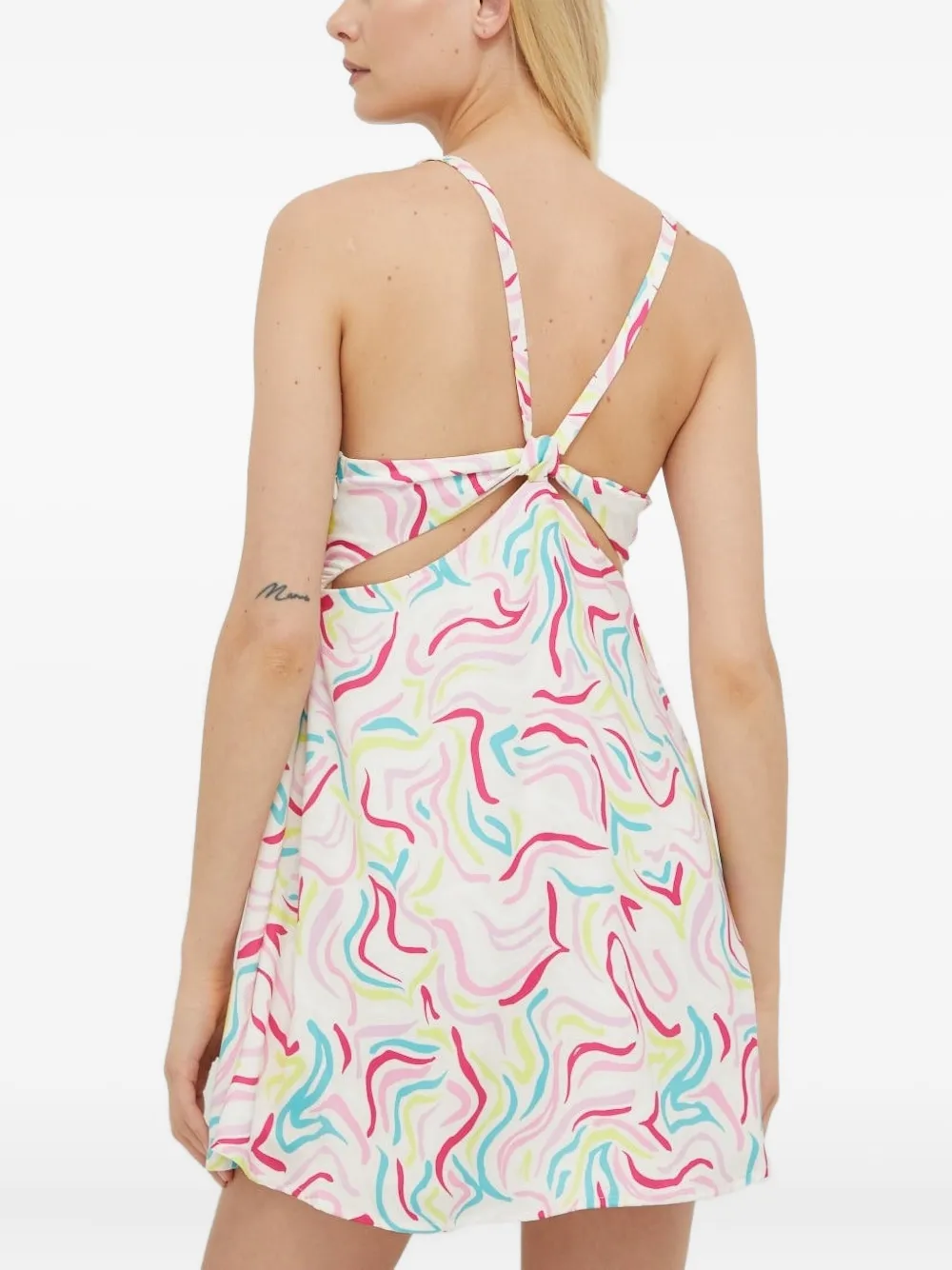 For Love And Lemons Mini-jurk met geknoopte voorkant en abstracte print - Wit