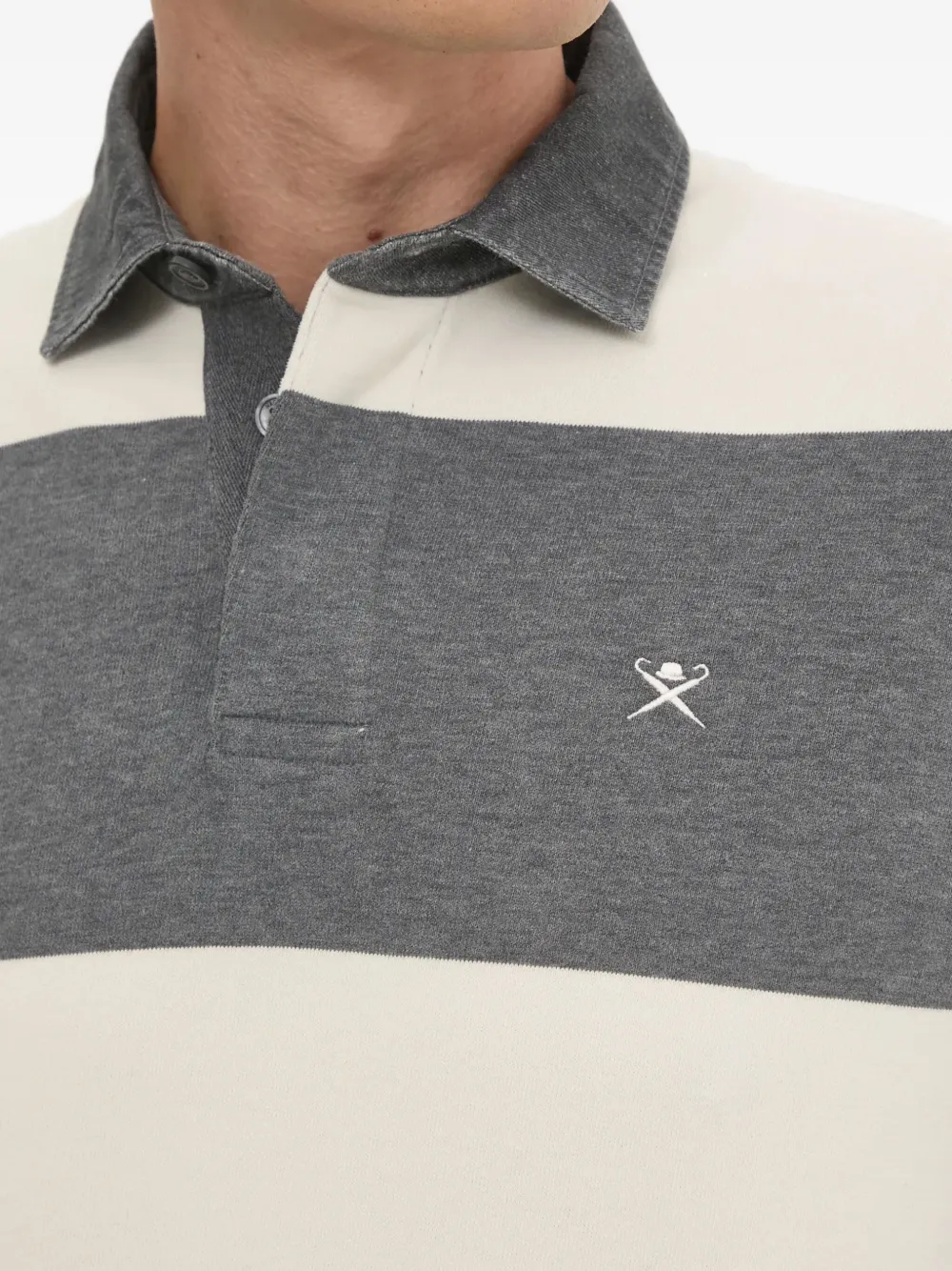 Hackett Gestreept poloshirt Grijs