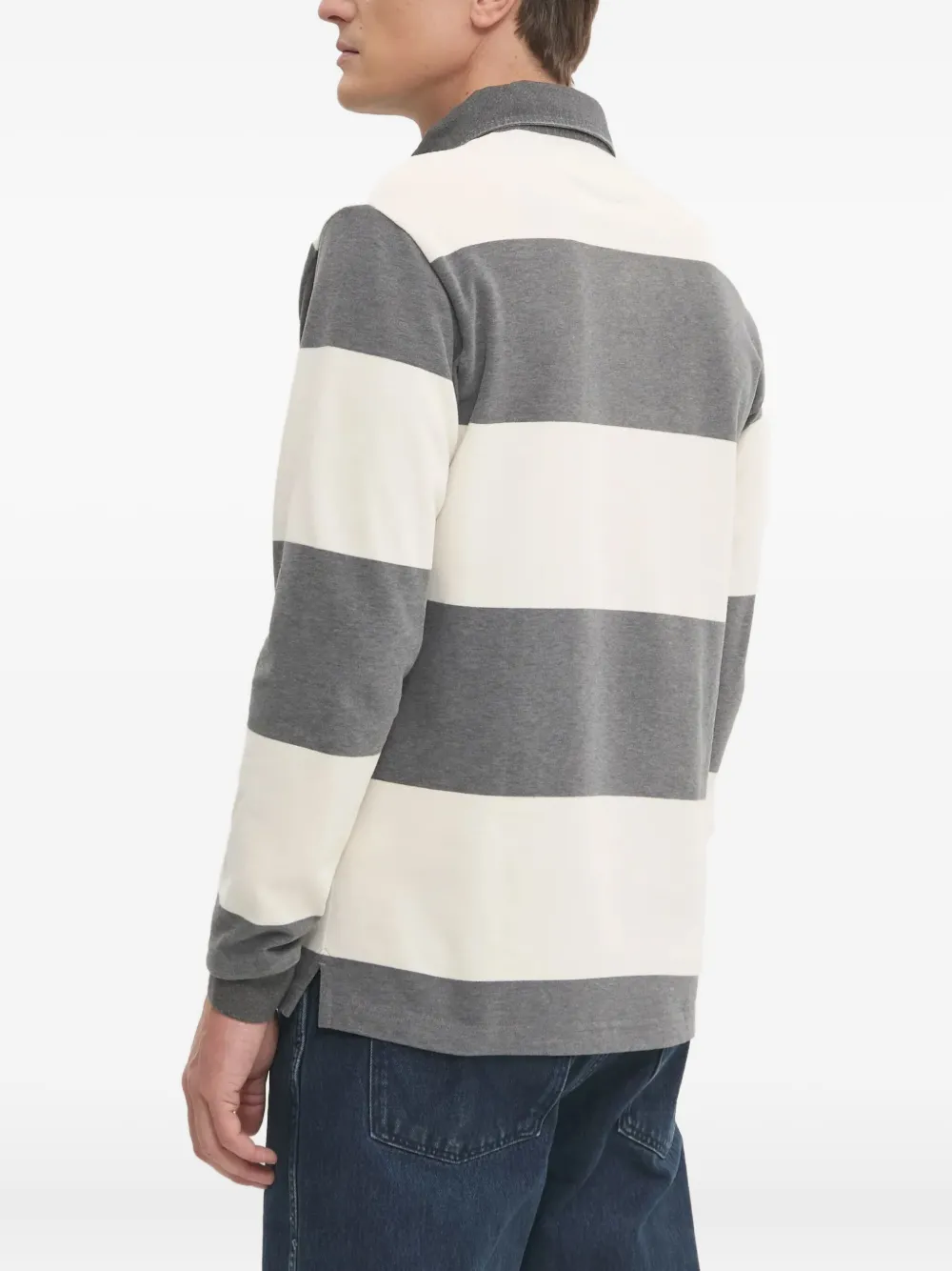 Hackett Gestreept poloshirt Grijs