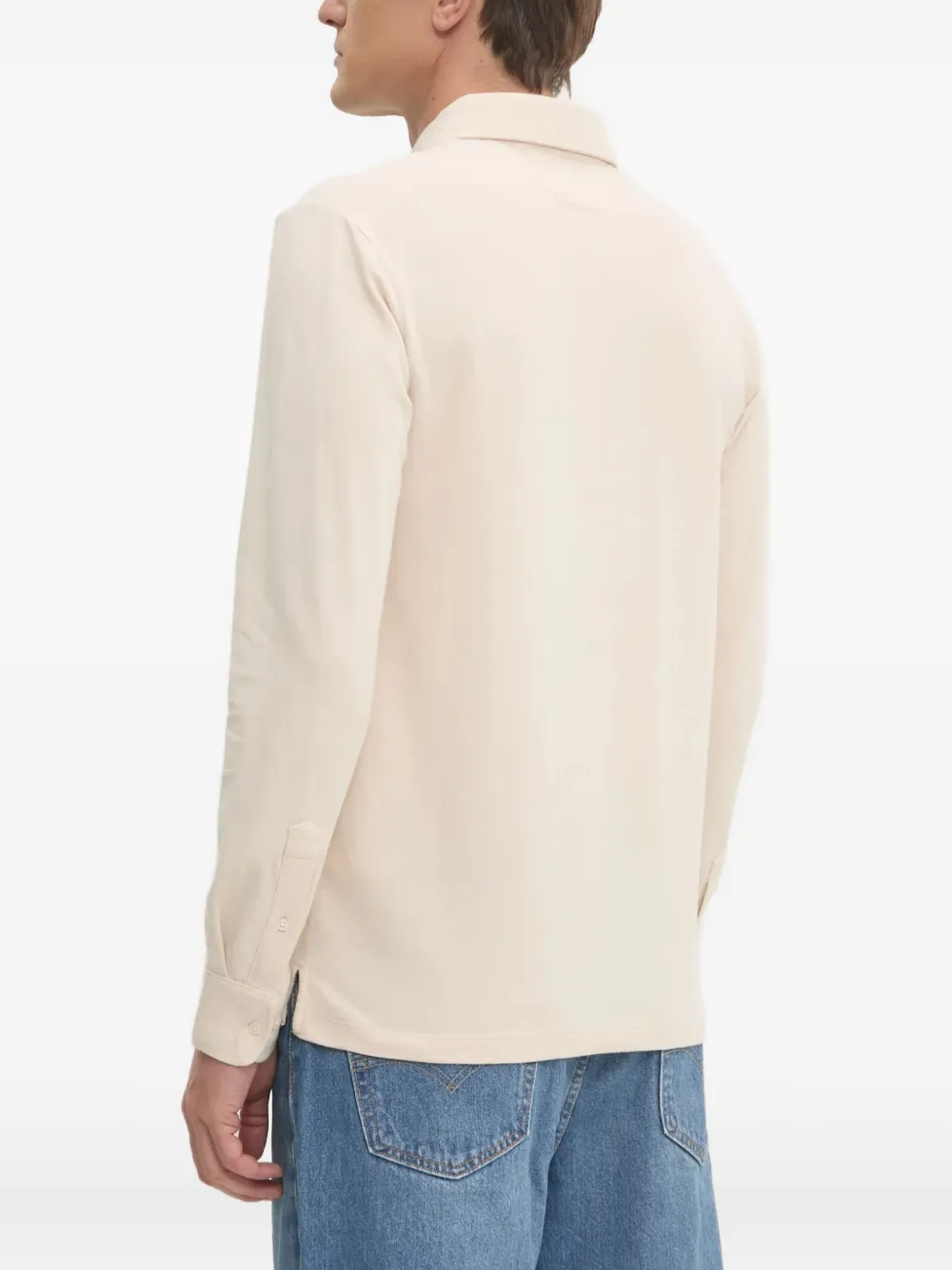 Hackett Poloshirt met lange mouwen Beige