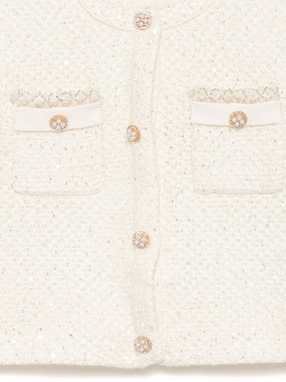 Self-Portrait Kids Vest met pailletten Beige