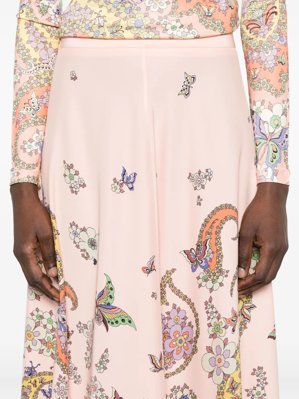 ETRO Zijden maxi-rok Roze
