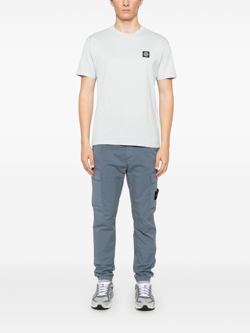 Stone Island T-shirt met Compass-logopatch - Blauw