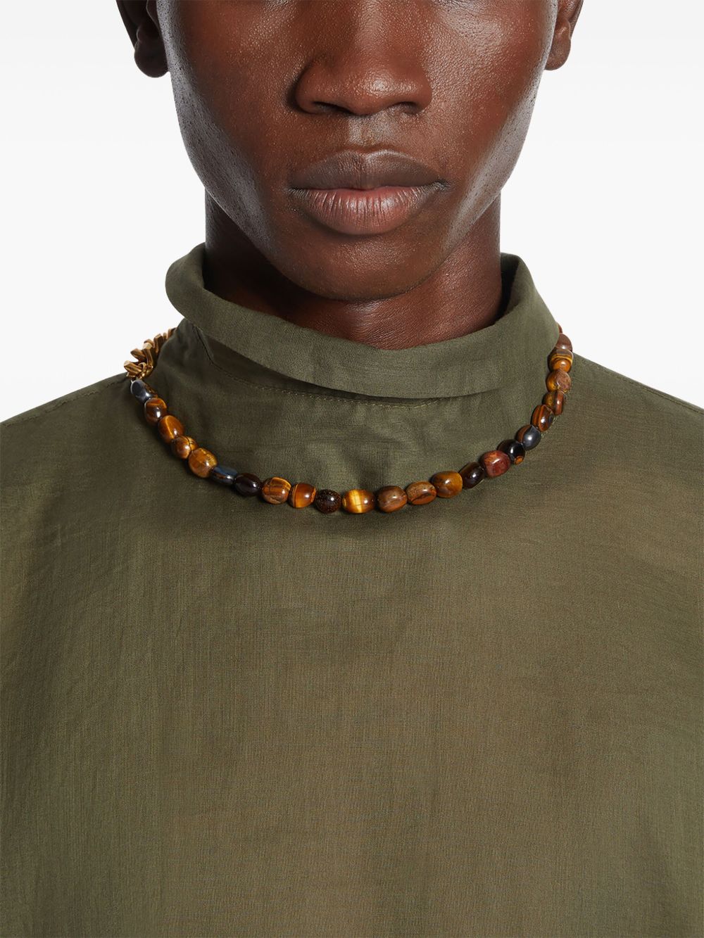 DRIES VAN NOTEN stone-chain necklace - Brown