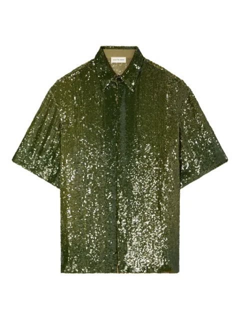 DRIES VAN NOTEN قميص بأكمام قصيرة ومزين بترتر