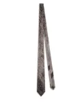 DRIES VAN NOTEN printed silk tie - Neutrals