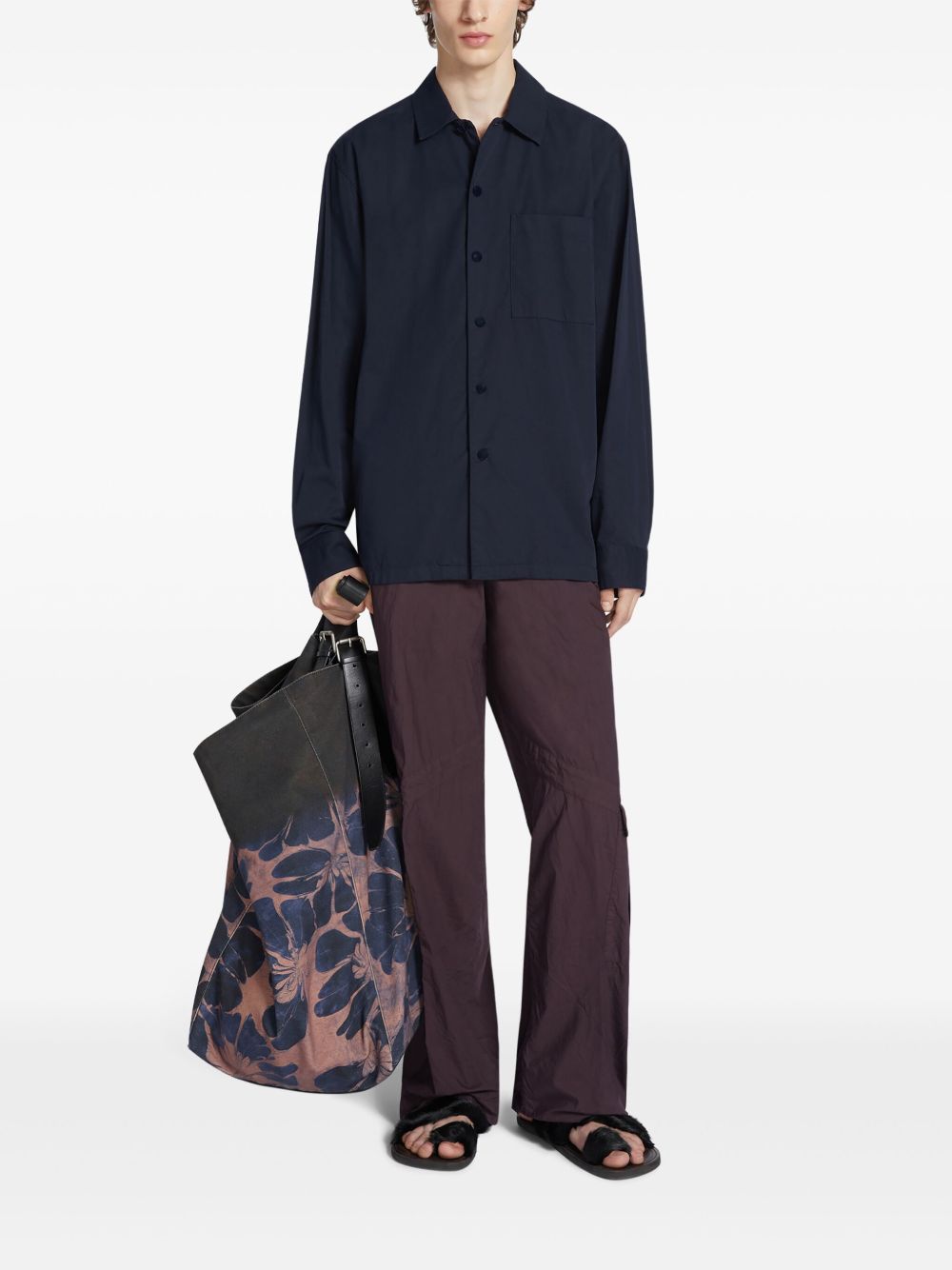 DRIES VAN NOTEN cotton shirt - Blauw