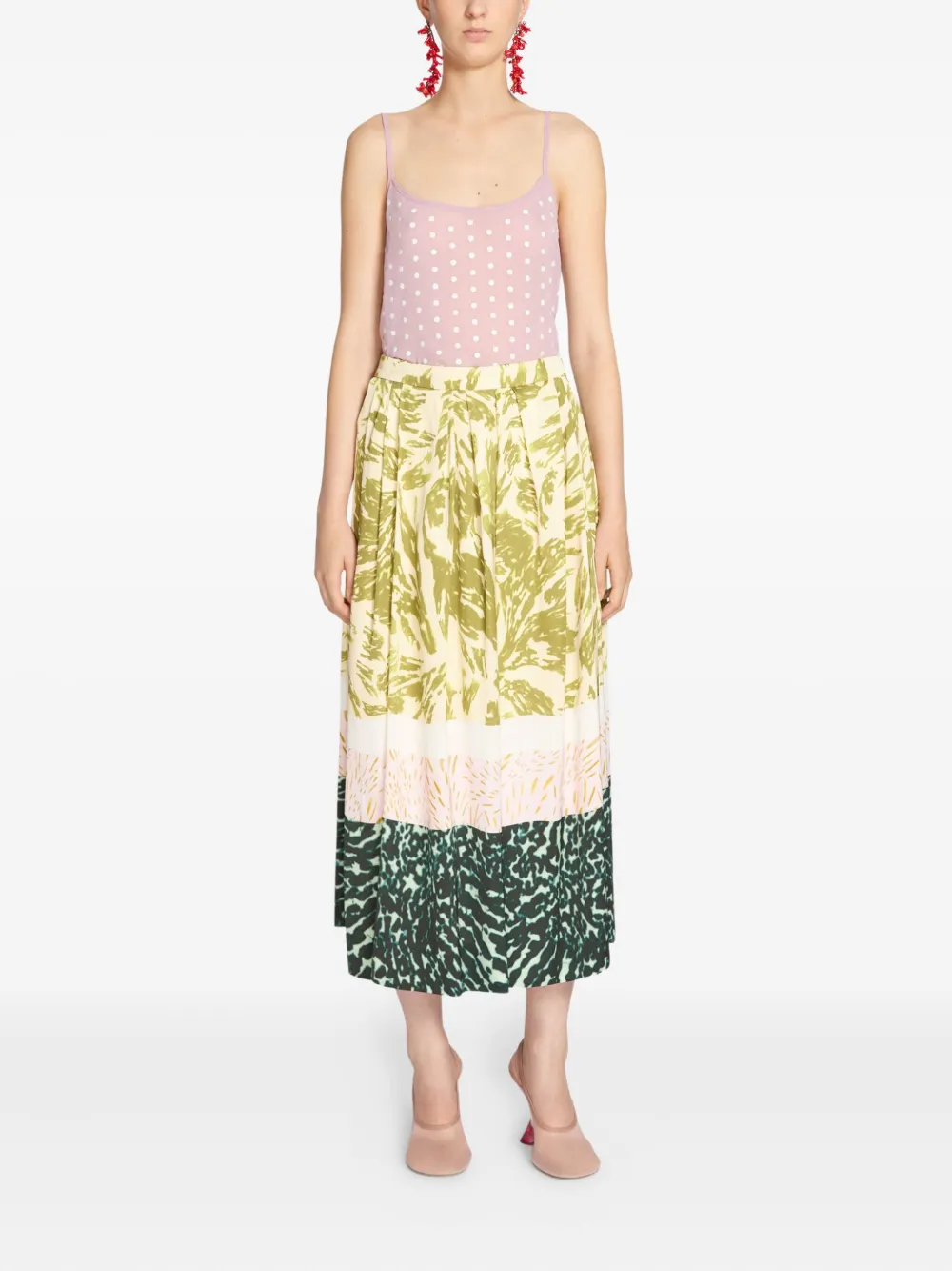 DRIES VAN NOTEN Maxi-plooirok - Beige