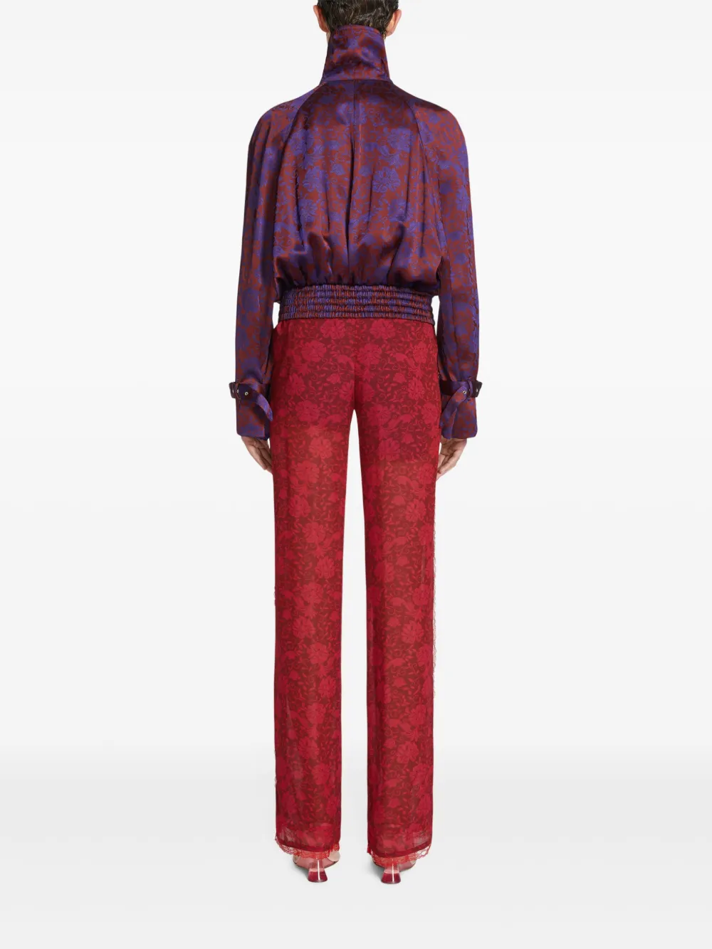 DRIES VAN NOTEN Cropped jack met jacquard Rood