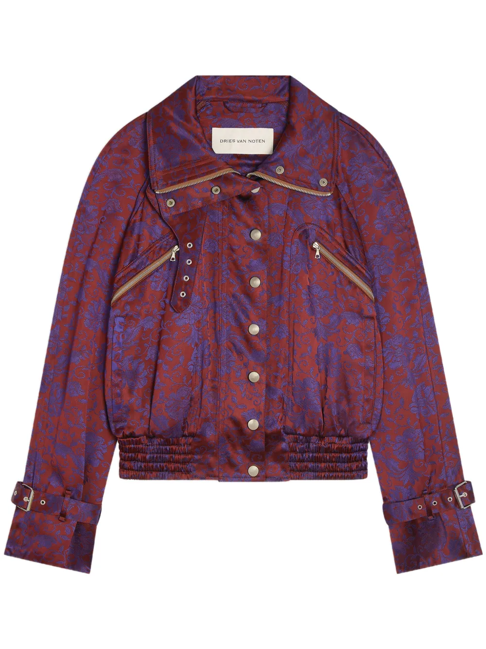 DRIES VAN NOTEN Cropped jack met jacquard Rood
