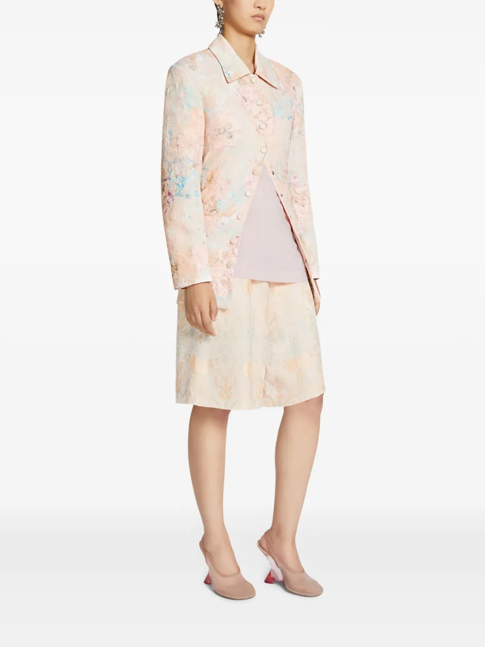 DRIES VAN NOTEN Blazer met bloemenjacquard Roze
