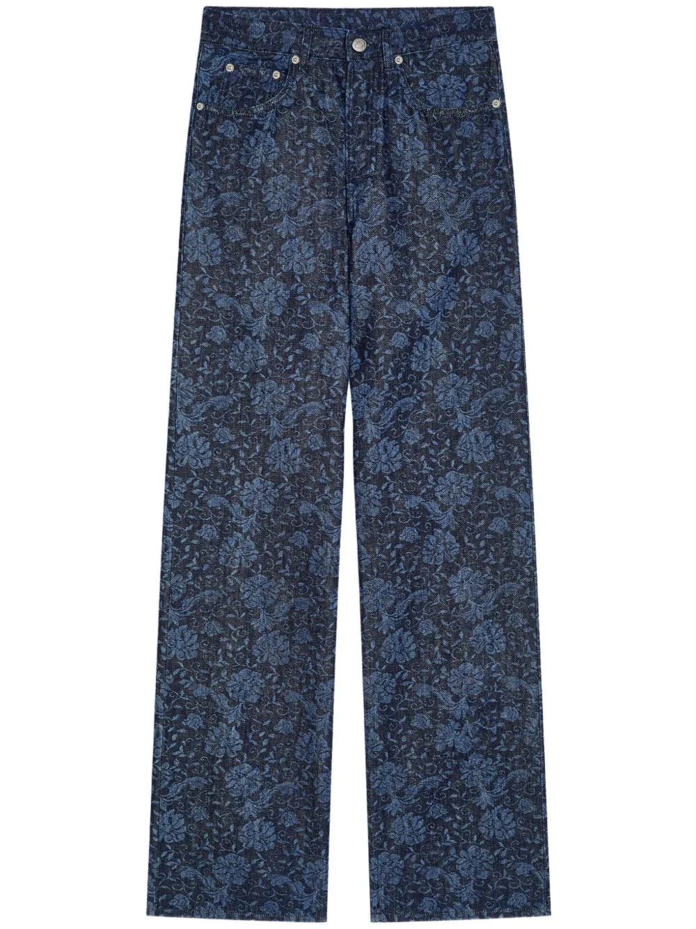 printed wide-leg jeans