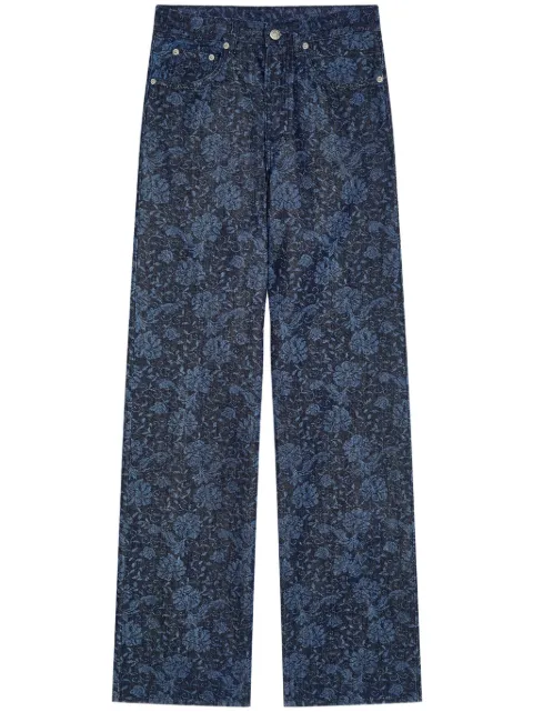 DRIES VAN NOTEN printed wide-leg jeans