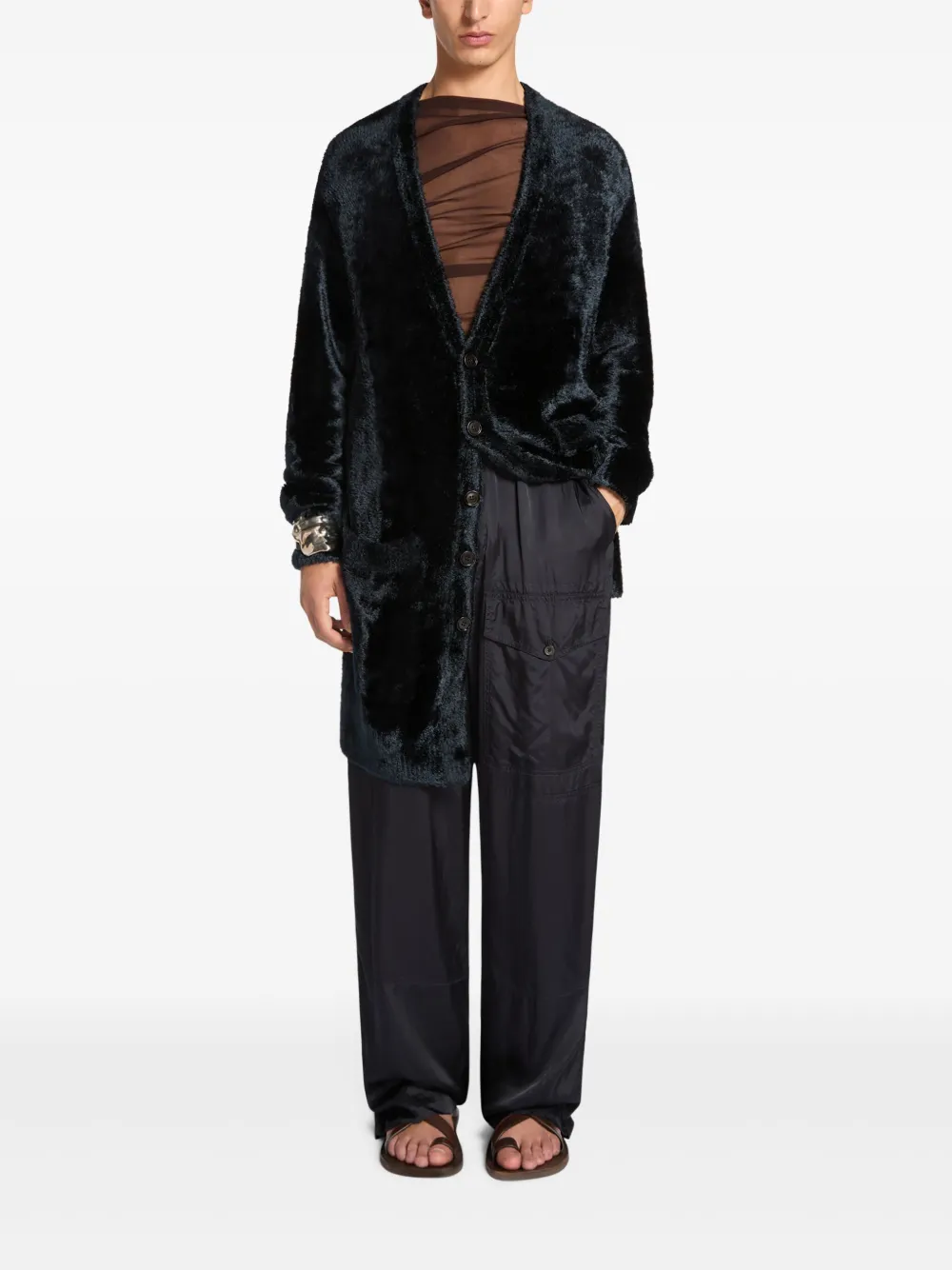 DRIES VAN NOTEN Vest met fluwelen-effect - Blauw