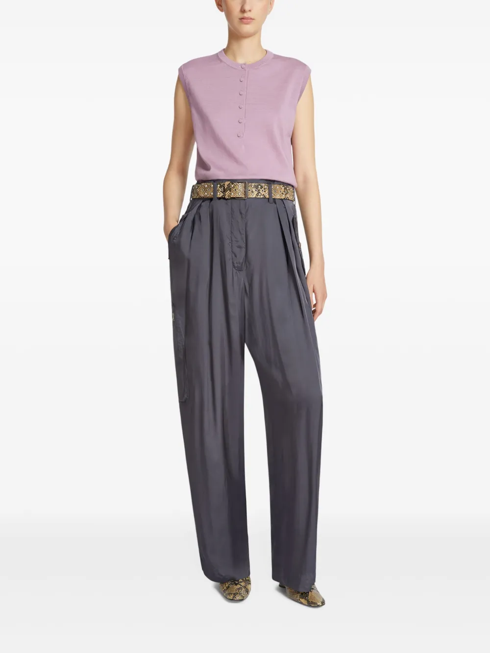 DRIES VAN NOTEN Workwear palazzo broek - Grijs