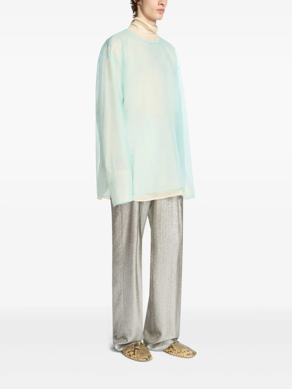 DRIES VAN NOTEN Doorzichtig overhemd Blauw