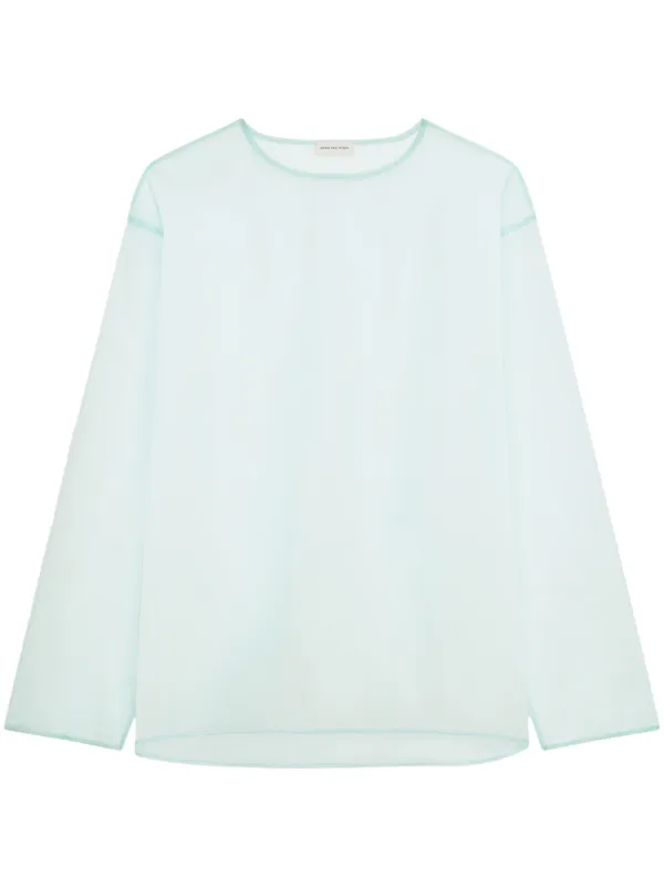 Dries Van Noten Camille シアーシャツ DRIES VAN NOTEN シアーシャツ | ブルー | FARFETCH JP