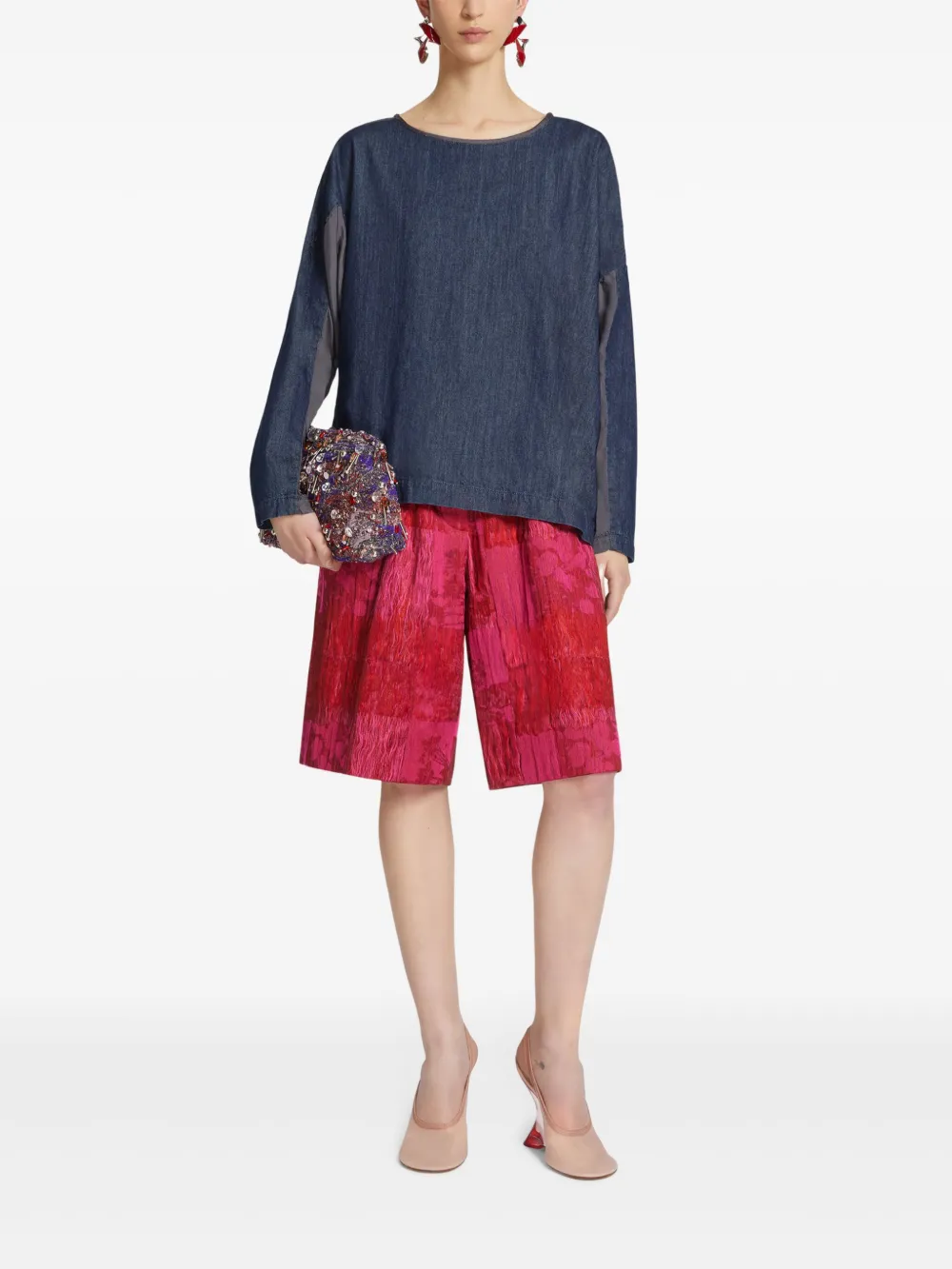 DRIES VAN NOTEN Blouse met vlakken - Blauw