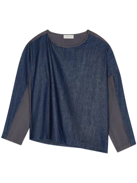 DRIES VAN NOTEN Blusa jeans com recortes