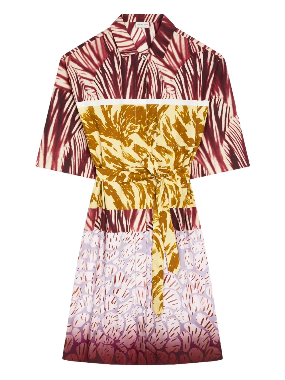 tropical-print wrap dress