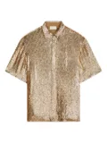 DRIES VAN NOTEN sequined short-sleeve shirt - Gold