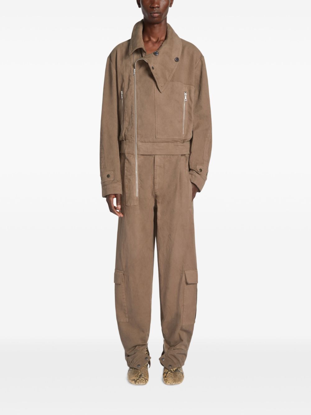 DRIES VAN NOTEN aviator jumpsuit - Neutrals