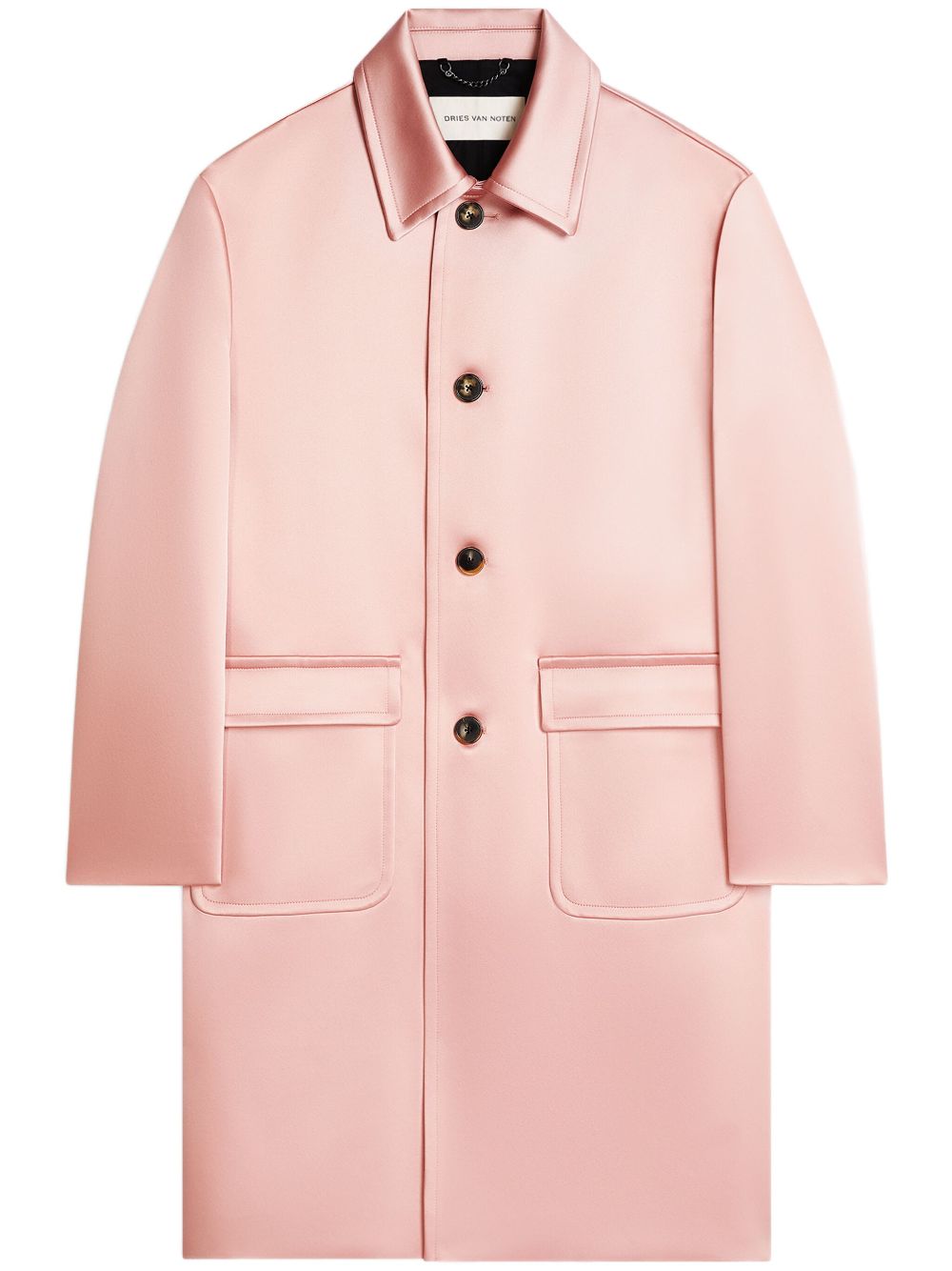 DRIES VAN NOTEN satin-finish coat - Pink