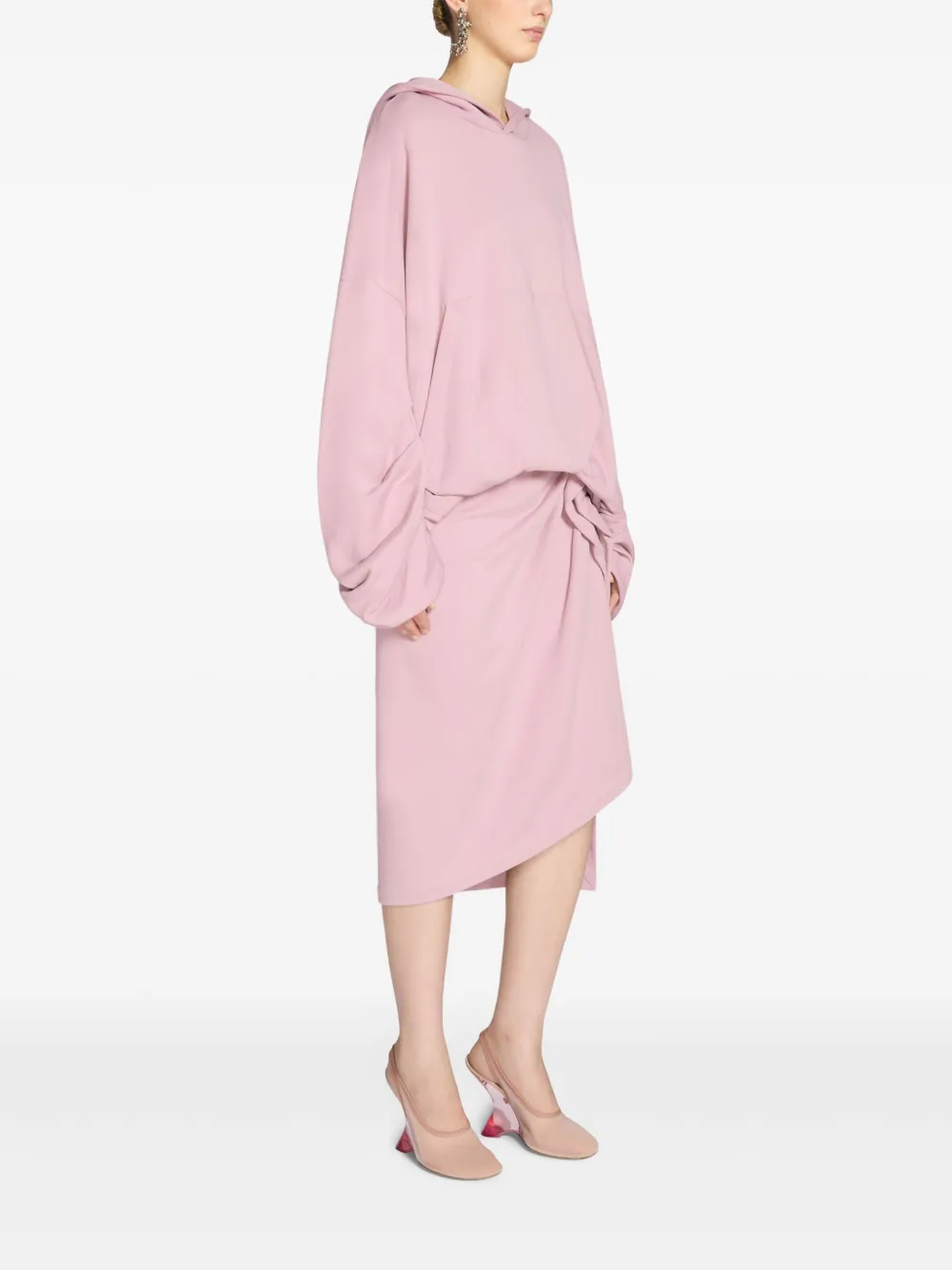 DRIES VAN NOTEN Midi-rok met ruches Roze
