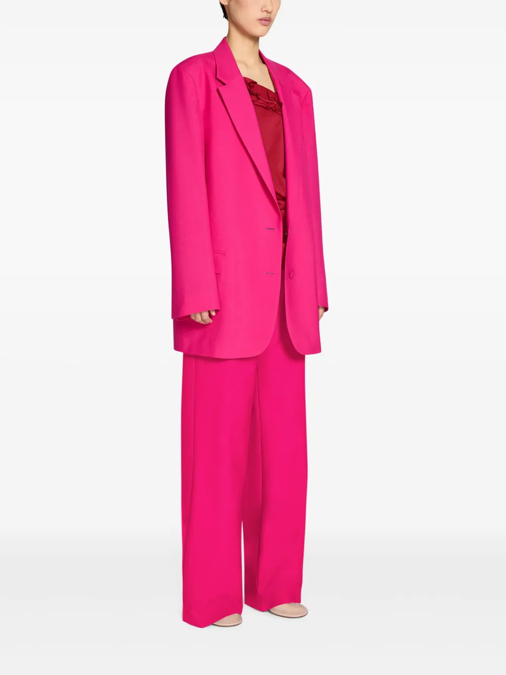 DRIES VAN NOTEN Blazer met enkele rij knopen Roze