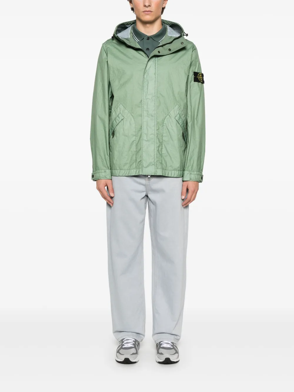 Stone Island Gekreukte jas - Groen