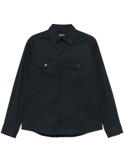 Zegna gabardine-weave shirt