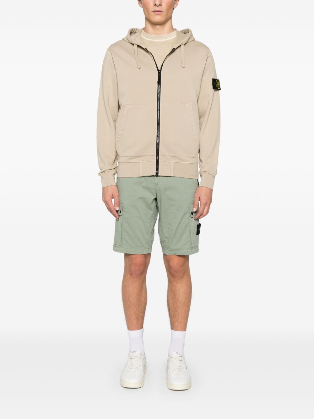 Stone Island Hoodie met afneembare badge - Groen