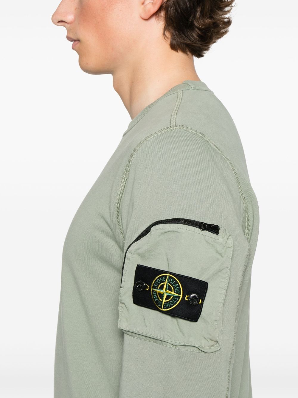 STONE ISLAND DETACHABLE-BADGE SWEATSHIRT