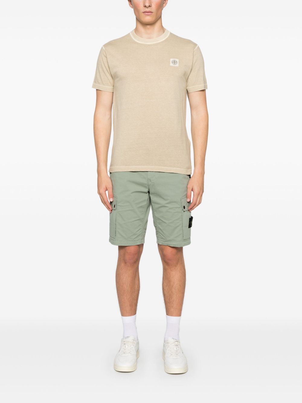 Stone Island T-shirt met Compass-logopatch - Beige