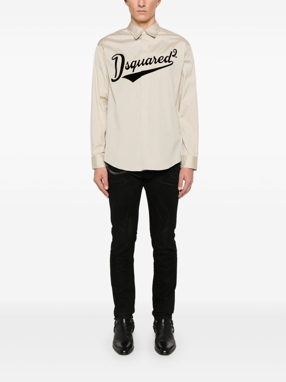 DSQUARED2 Overhemd met logo - Beige