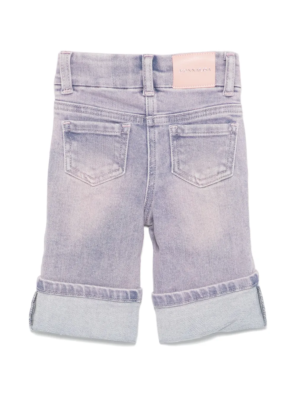 Monnalisa Jeans met roospatch - Roze