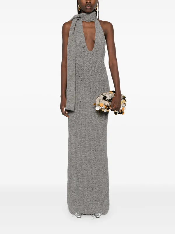 【Aya Muse】 Larsenアシンメトリーミディドレス Ribbed-knit lamé minidress in beige - Aya Muse | Mytheresa