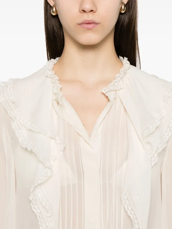 Chloé Draped-Sleeve Silk Top | Saks Fifth Avenue