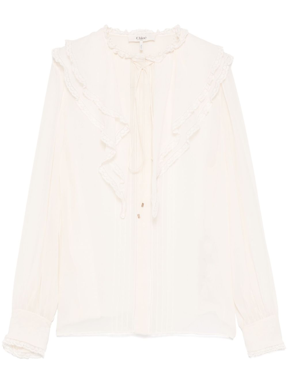 Chloé ruffled silk blouse - Neutrals