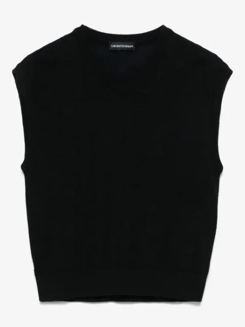 Emporio Armani Kids logo-jacquard vest