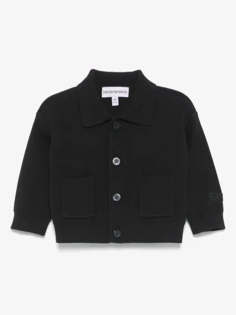 Emporio Armani Kids cárdigan con logo bordado
