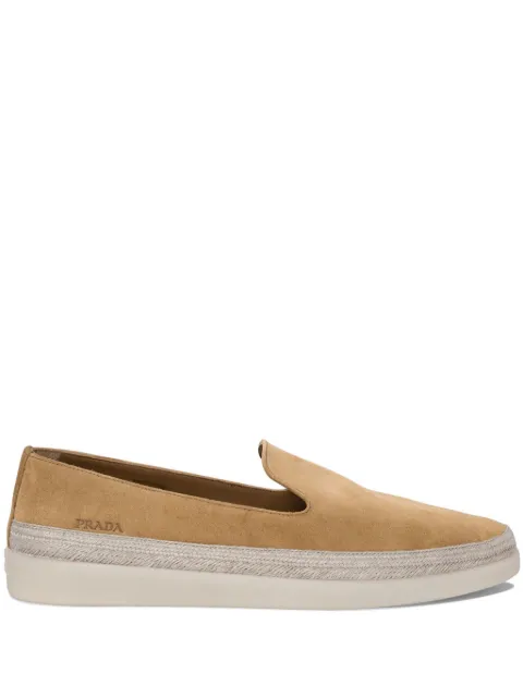 Prada suede slip-on loafers