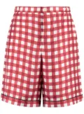 Prada checked silk shorts - Red
