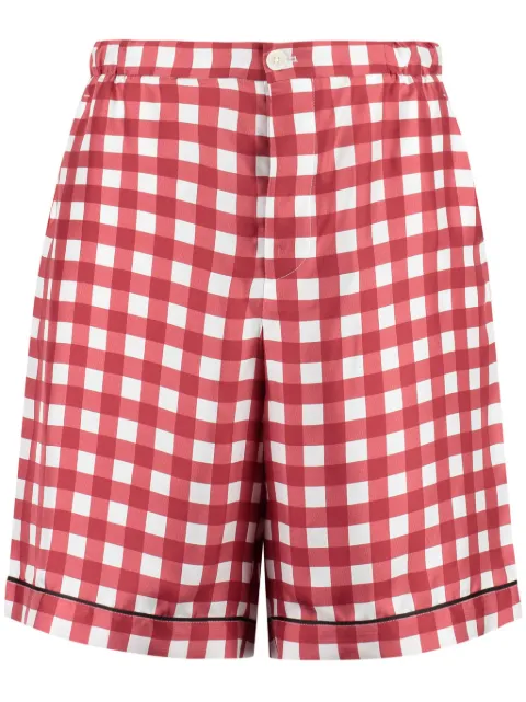 Prada checked silk shorts