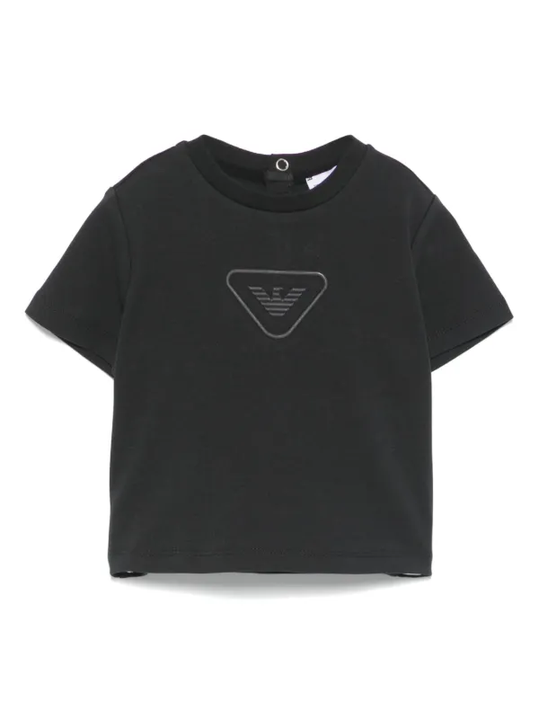 Emporio Armani Kids raised-logo T-shirt | Blue | FARFETCH CA