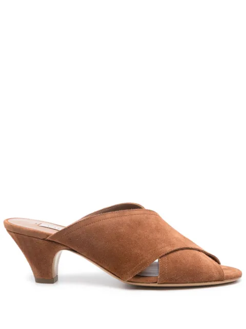 Casadei mules de gamuza con tacón de 55mm