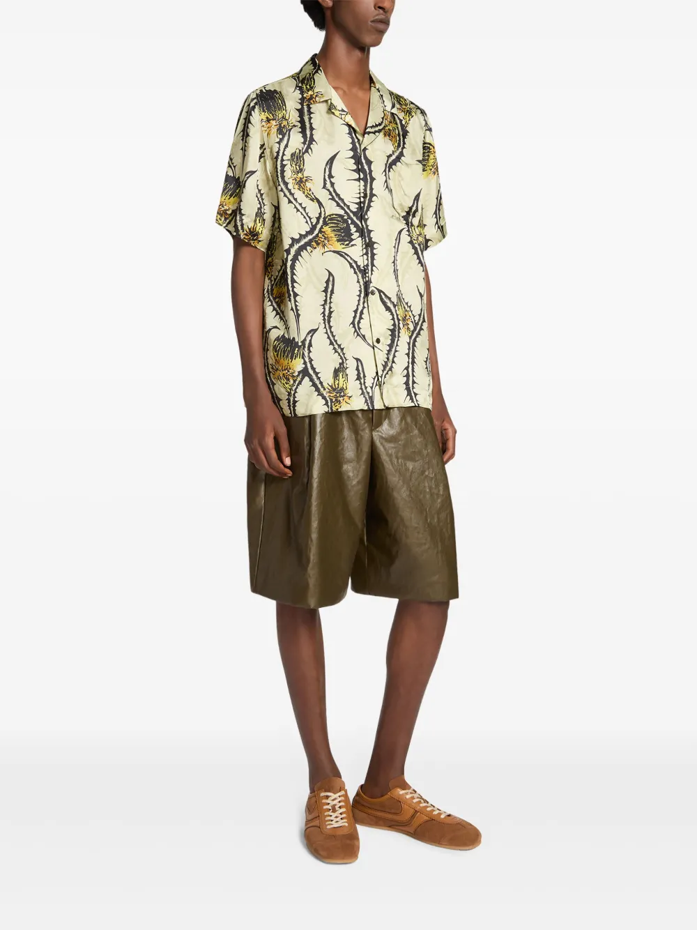 DRIES VAN NOTEN Overhemd met grafische print Geel