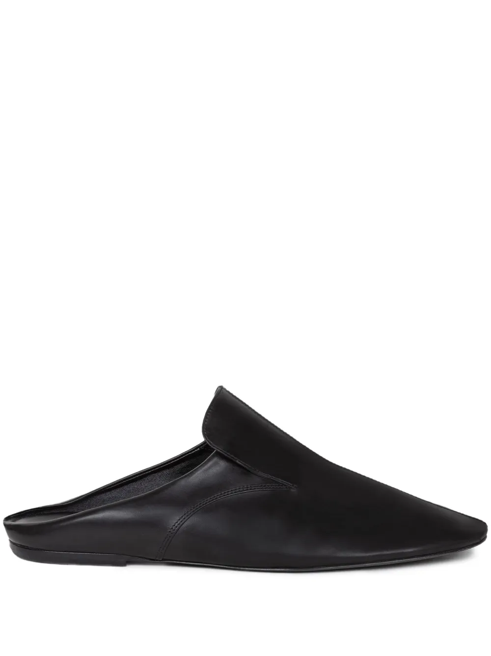 DRIES VAN NOTEN paneled leather mules Black