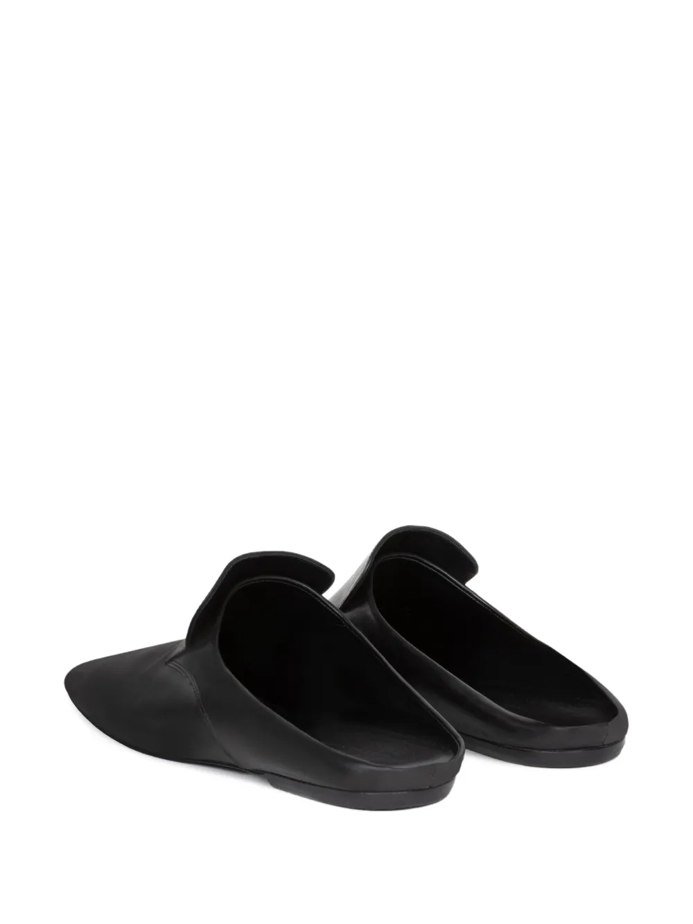 DRIES VAN NOTEN paneled leather mules Black